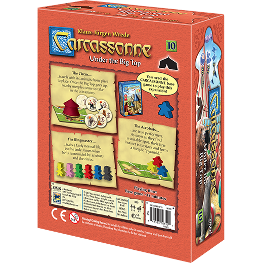 Carcassonne Under The Big Top Expansion #10 Board Z-Man Games ZMG 7820 Circus 